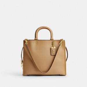 Beige Coach Rogue Glovetanned Leather Women Handbag | SG_CH49320