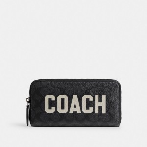 Black Coach Accordion In Signature Canvas With Graphic Men Large Wallets | SG_CH43690