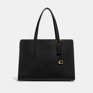 Black Coach Carter Polished Pebble Leather Women Handbag | SG_CH97150