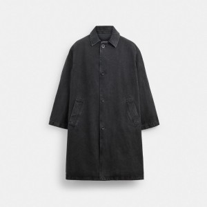 Black Coach Denim Balmaccan In Organic Cotton Men Jackets | SG_CH21720