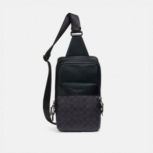 Black Coach Gotham Pack In Signature Men Backpacks | SG_CH35858