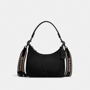 Black Coach Hobo With Signature Men Crossbody Bags | SG_CH76245