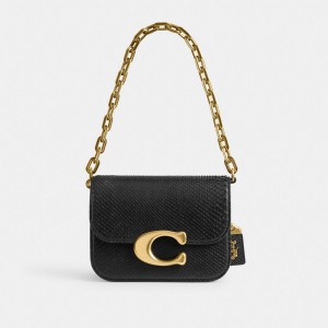 Black Coach Idol In Python Brass Women Shoulder Bags | SG_CH44296