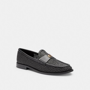 Black Coach Jolene Women Loafers | SG_CH11842