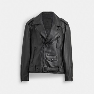 Black Coach Moto Men Jackets | SG_CH92875