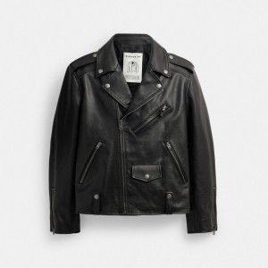 Black Coach Moto Women Jackets | SG_CH60778