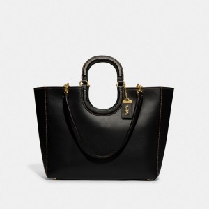 Black Coach Rae Glovetanned Leather Women Tote Bag | SG_CH82127