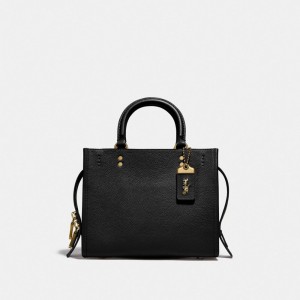 Black Coach Rogue 25 Pebble Leather Women Shoulder Bags | SG_CH65436