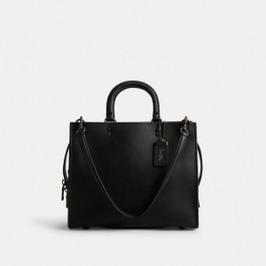 Black Coach Rogue Glovetanned Leather Women Handbag | SG_CH73483