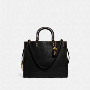 Black Coach Rogue In Regenerative Leather Pebble Leather Women Shoulder Bags | SG_CH77846