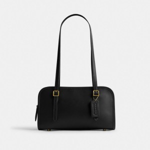 Black Coach Swing Zip Brass Women Shoulder Bags | SG_CH64123