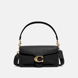 Black Coach Tabby 26 Polished Pebble Leather Women Shoulder Bags | SG_CH60007