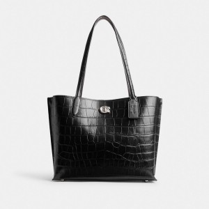 Black Coach Willow Women Tote Bag | SG_CH81577