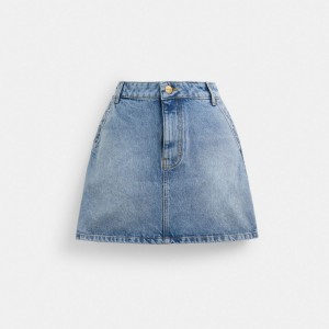 Blue Coach Denim Women Skirt | SG_CH17880