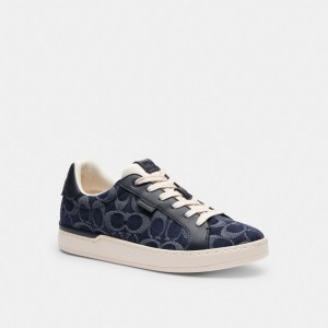 Blue Coach Lowline Low Top In Signature Denim Denim Women Sneakers | SG_CH12882