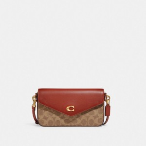 Brown / Red Coach Wyn In Signature Women Crossbody Bags | SG_CH66786