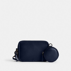 Deep Blue Coach Charter With Hybrid Pouch Glovetanned Leather Men Crossbody Bags | SG_CH26148