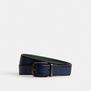 Deep Blue Coach Harness Buckle Cut To Size Reversible Belt 38 Mm Men Belts | SG_CH77224