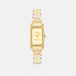 Gold Coach Cadie 17.5 Mm X 28.5 Mm Rainbow Women Watches | SG_CH87040