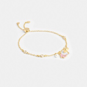 Gold Coach Garden Charms Slider Women Bracelets | SG_CH49698