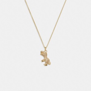 Gold Coach Pavé Rexy Women Necklace | SG_CH95048