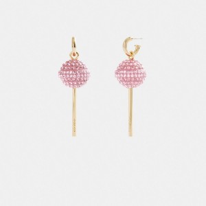 Gold / Pink Coach Lollipop Women Earrings | SG_CH99103