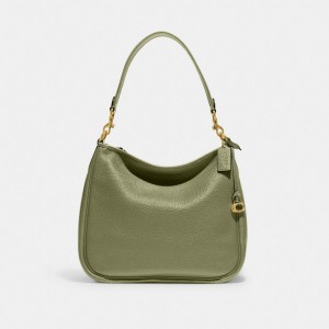 Green Coach Cary Pebble Leather Women Shoulder Bags | SG_CH96804