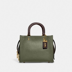 Green / Orange Coach Rogue 25 In Regenerative Leather Glovetanned Leather Women Shoulder Bags | SG_CH91768