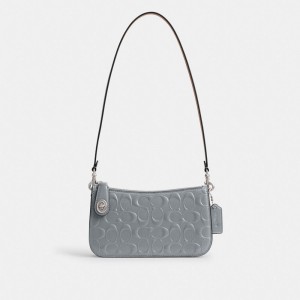 Grey Blue Coach Penn In Signature Leather Women Shoulder Bags | SG_CH26152