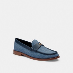 Indigo Blue Coach Jolene Indigo Denim Women Loafers | SG_CH96345