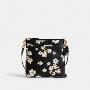 Multicolor Coach Kitt Messenger With Floral Print Brass Women Crossbody Bags | SG_CH48998