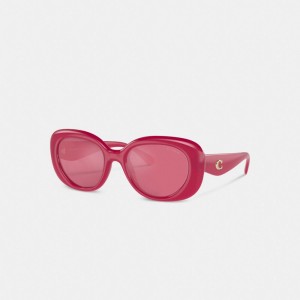 Pink Coach Pillow Tabby Round Magenta Women Sunglasses | SG_CH22014