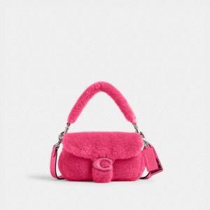 Pink Coach The Lil Nas X Drop Tabby 18 In Shearling Women Shoulder Bags | SG_CH65276