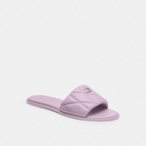 Purple Coach Holly With Quilting Soft Women Sandals | SG_CH86268