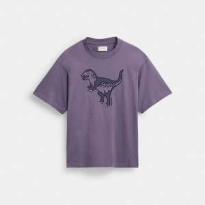 Purple Coach Rexy In Organic Cotton Men T Shirts | SG_CH17982