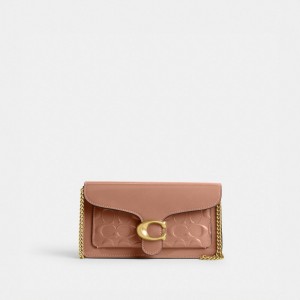 Rose Coach Tabby Chain In Signature Leather Patent Leather Women Crossbody Bags | SG_CH27737