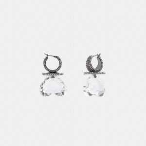 Silver Coach Heart Gemstone Women Earrings | SG_CH70765