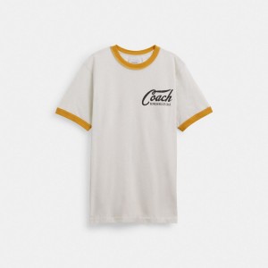 White Coach Ringer Men T Shirts | SG_CH82644