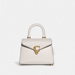 White Coach Sammy Top Handle Refined Calf Leather Women Handbag | SG_CH72539