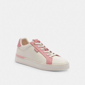 White / Pink Coach Lowline Low Top Bubblegum Women Sneakers | SG_CH55523