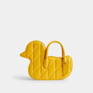 Yellow Coach Duck With Quilting Brass Women Crossbody Bags | SG_CH39364