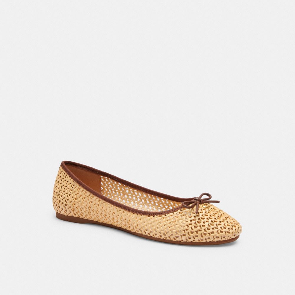 Beige Coach Abigail Flat Natural Women Loafers | SG_CH74158