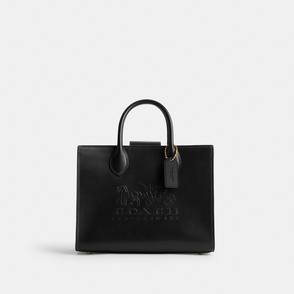 Black Coach Ace 26 Brass Women Tote Bag | SG_CH78136