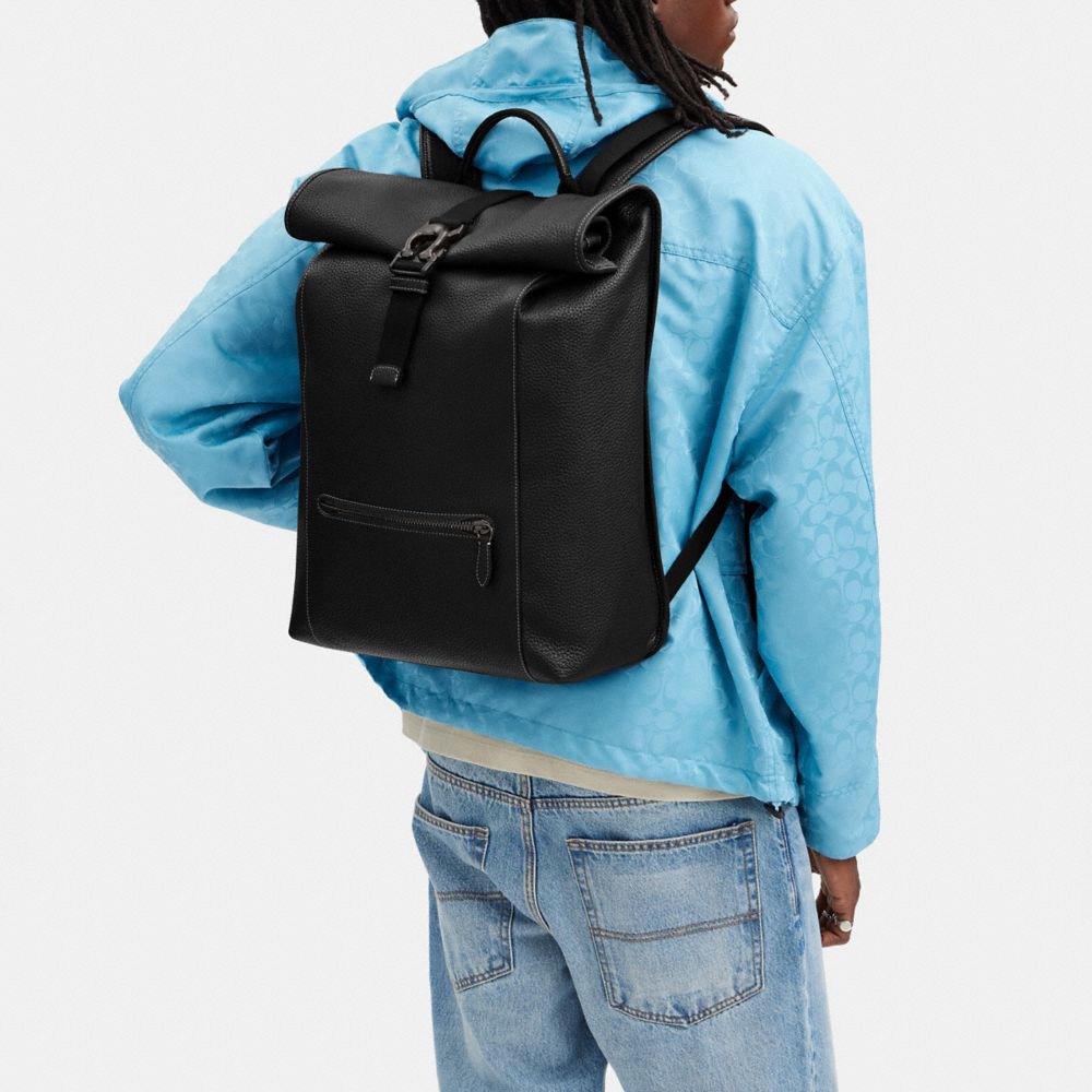 Black Coach Beck Roll Top Men Backpacks | SG_CH87180