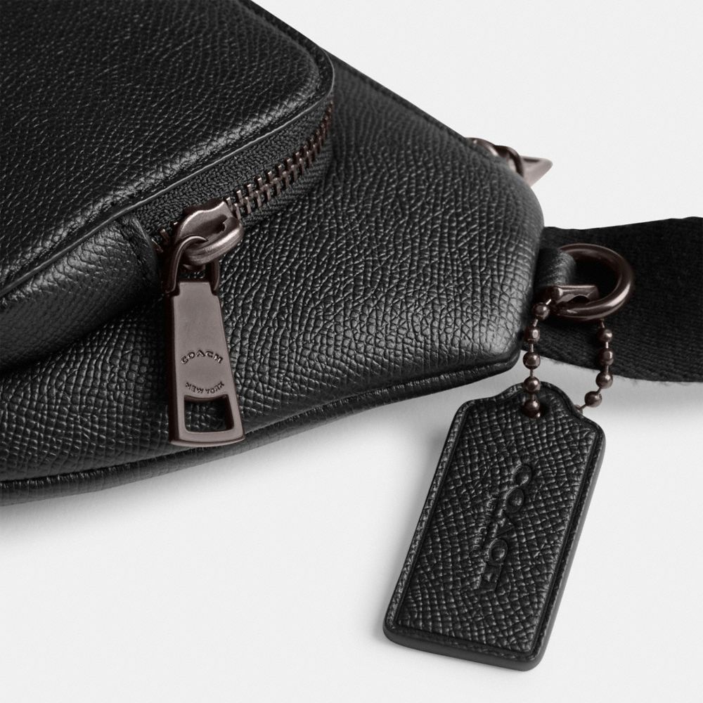 Black Coach Belt With Signature Canvas Interior Detail Men Belt Bags | SG_CH63710