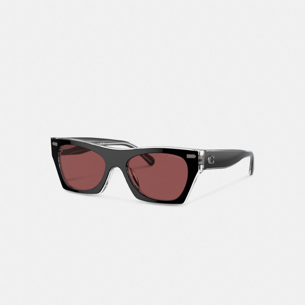 Black Coach Beveled Signature Square & Clear Women Sunglasses | SG_CH60925