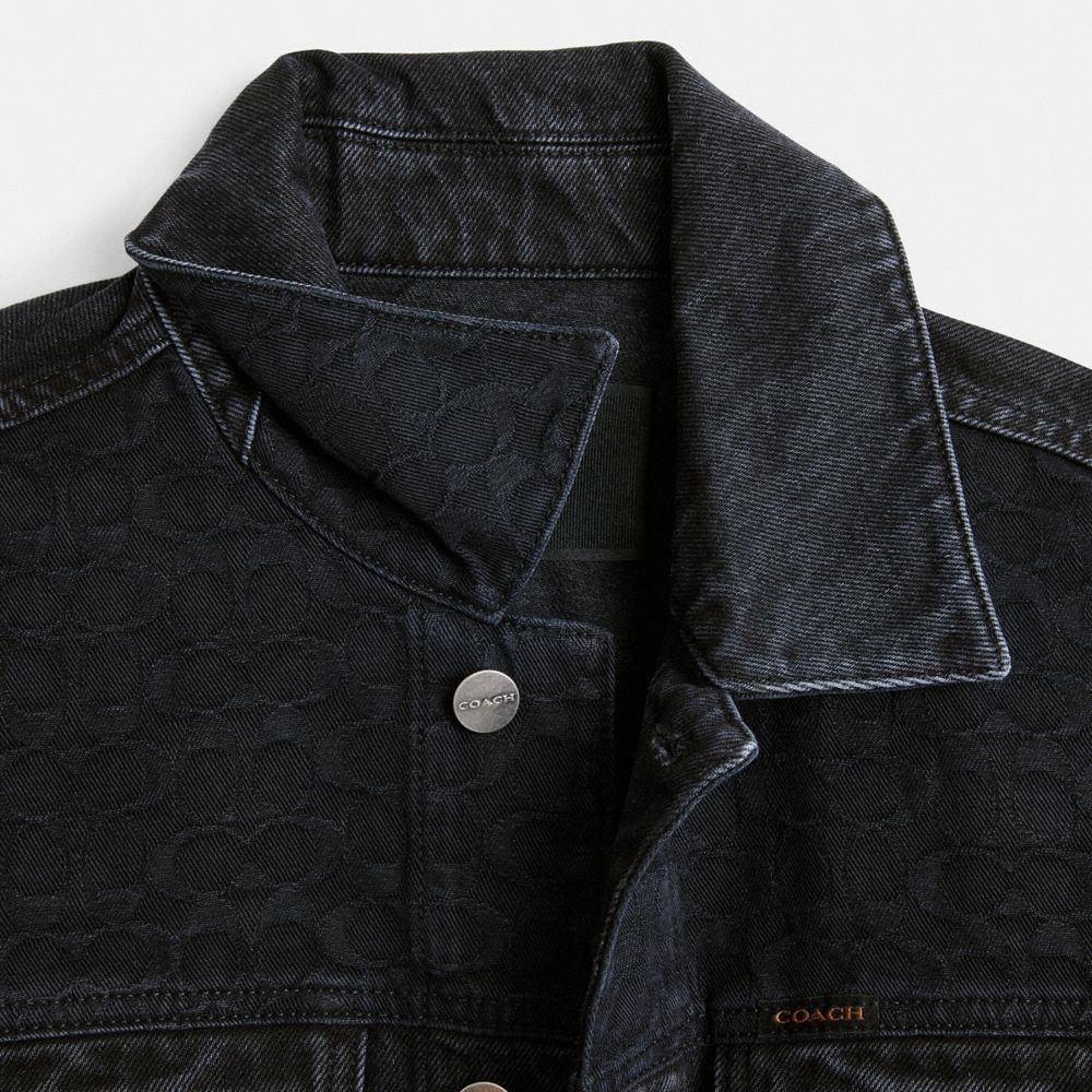 Black Coach Black Denim In Organic Cotton Men Jackets | SG_CH94729