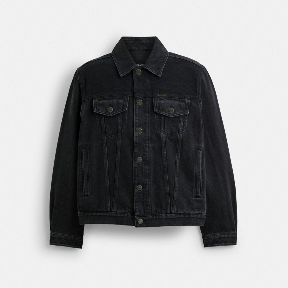 Black Coach Black Denim In Organic Cotton Men Jackets | SG_CH94729