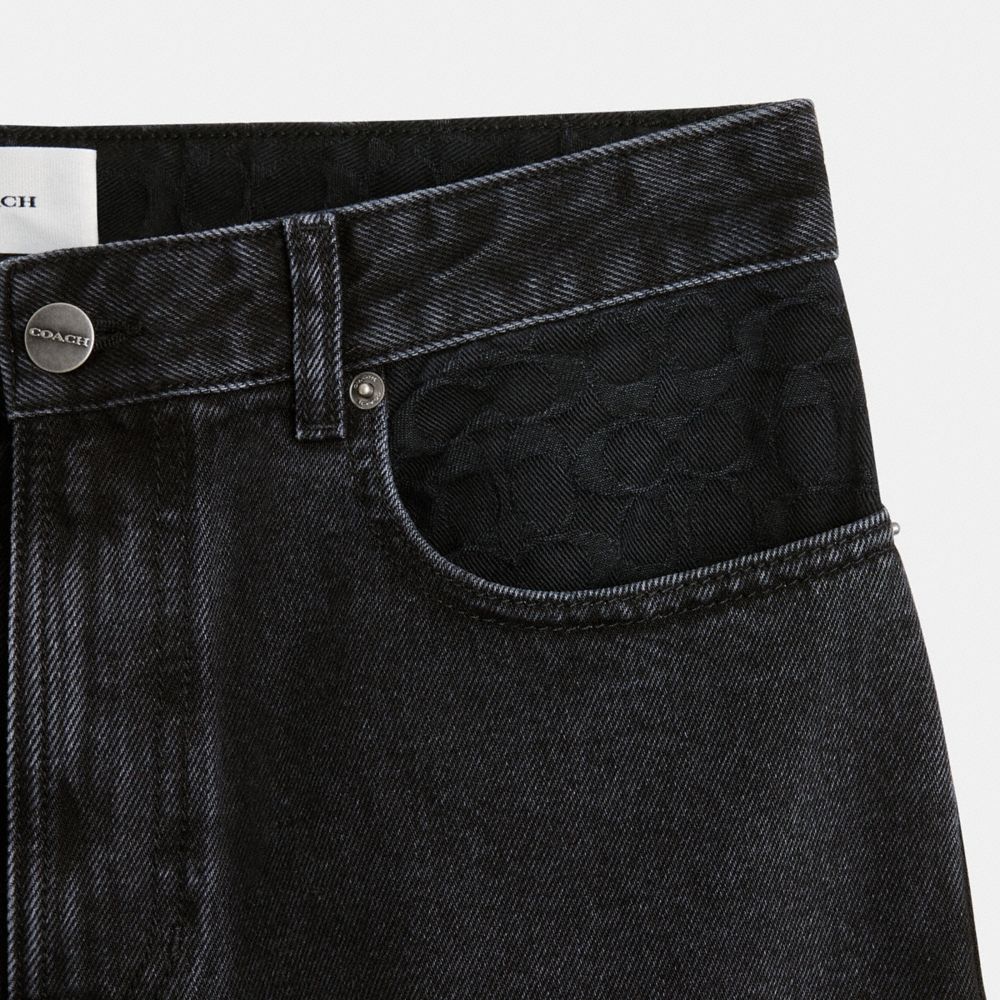 Black Coach Black Taper In Organic Cotton Men Jeans | SG_CH67686