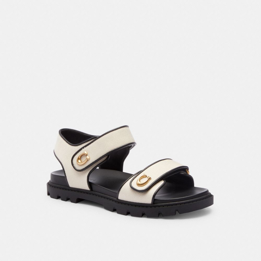 Black Coach Brynn Chalk Women Sandals | SG_CH86806